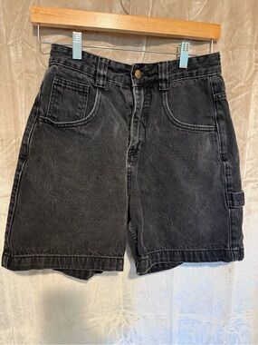 Afends Black Washed Cargo Denim Shorts